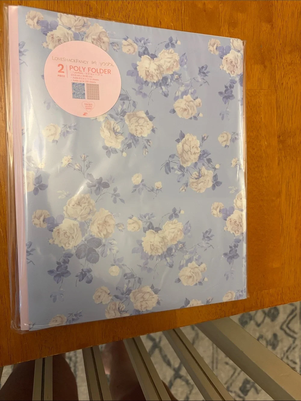 LoveShackFancy Blue Floral Poly Folder Set